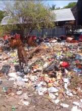 Waste accummulating around the sorting center