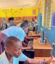 A computer lab at Chanzighe Secondary School