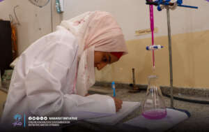 Sulaf in the chemistry lab
