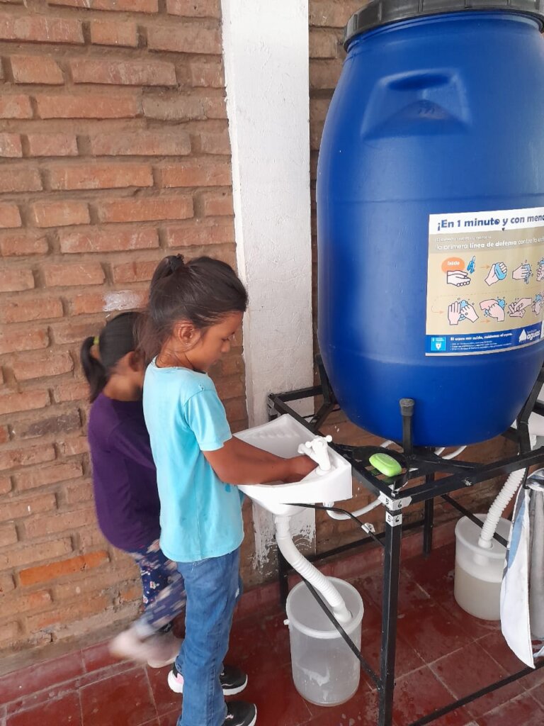 Handwashing station in use!