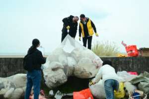Smiles on volunteers face after clean-up