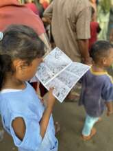 Disaster-related comics distributed to children