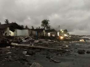 Residents' houses on the beach were damaged