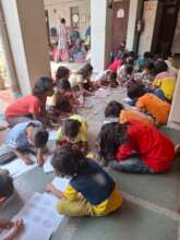 Children engaged into different activities
