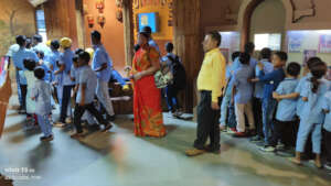 Children enjoying to visit to a museum