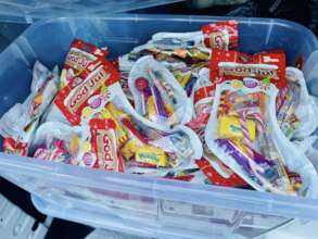 Buying Christmas stockings for children in Ukraine