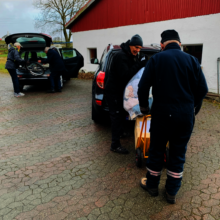 Delivering supplies for Ukraine for transport
