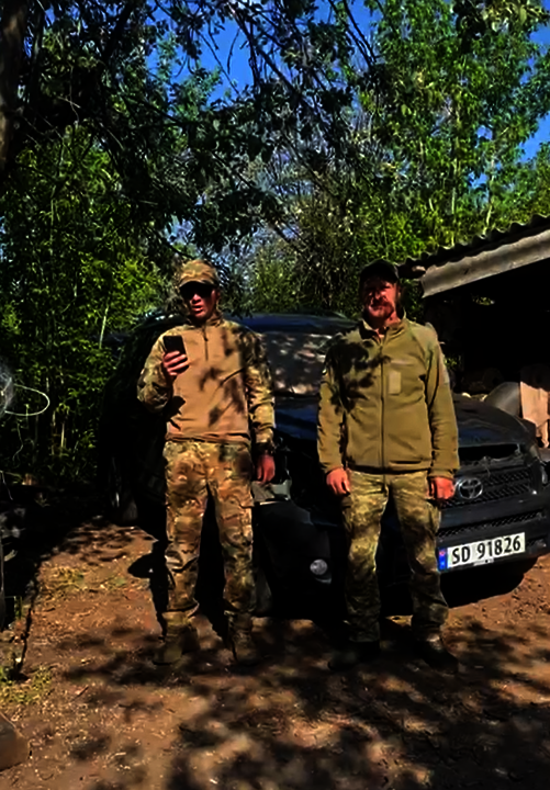 Donated car used in Ukraine (hit by drone)