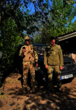 Donated car used in Ukraine (hit by drone)