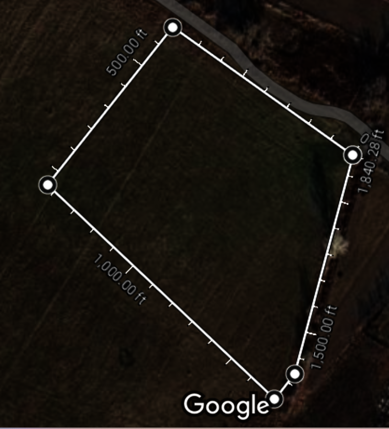 Google Maps screenshot of land