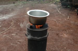 We found her stove is use, preparing dinner