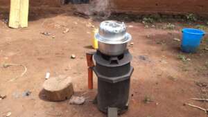 Mary cooking lunch for her grandchildren