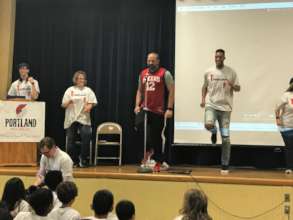 Evan Turner encouraged students to get moving!