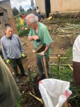 Volunteers Kerstin and Thomas teaching gardening