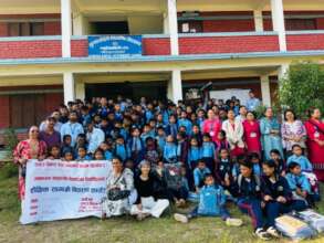 Students with Edu. materials at KundalaDevi School