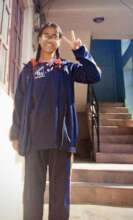 Pratikshya, class-7 ready to go her school.