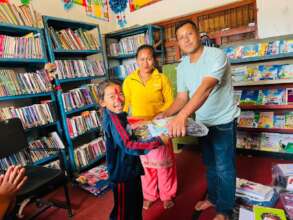 Happiness with materials in Mahendra Barahi school