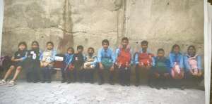 Cheered children at Dhapasi  Secondary School.