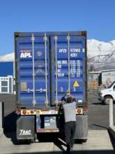 A container of aid heading from the US to Ukraine!