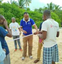 Participants conducting research transects