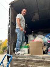850kg's of plastic bottle caps for recycling.
