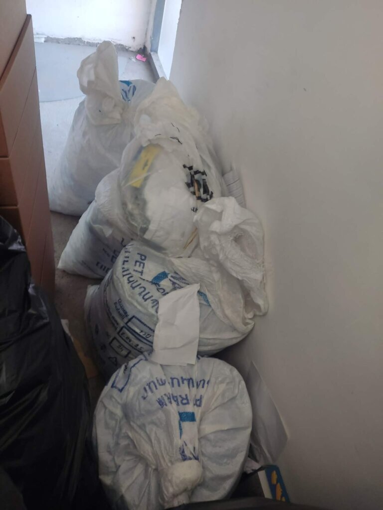 Caps collected from one of the schools