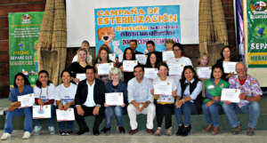 Receiving recognition from Huanchaco Municipality