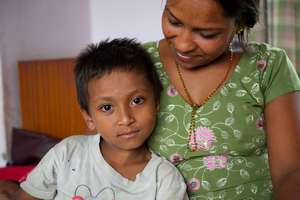 A mother and son at New Life Center