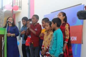 Children singing at the NLC inauguration