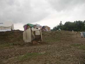 A temporary shelter in interior Sindh