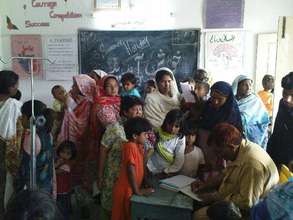 Patients lining up to receive care