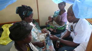 Young Child is Treated at Nutrition Center