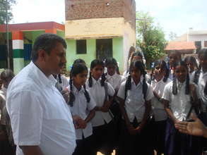 Dr.Anil Abbi, Director, TRDC with girl children