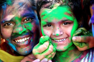 Children Celebrating Holi Festival of Colors 2014!