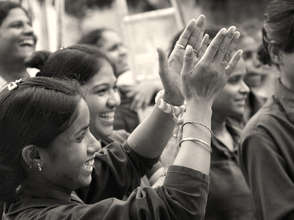 Girls rejoicing