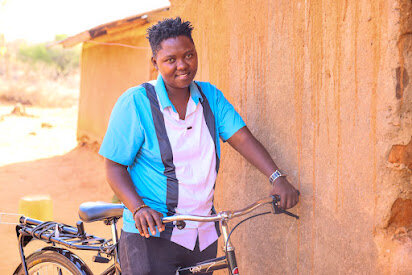 Millicent, on her bicycle