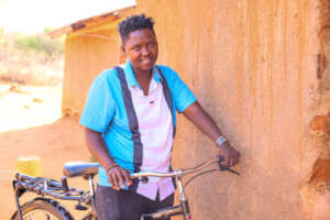 Millicent, on her bicycle