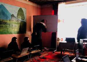 Underground TechSheroes students study together