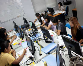 Students attending Computer Training