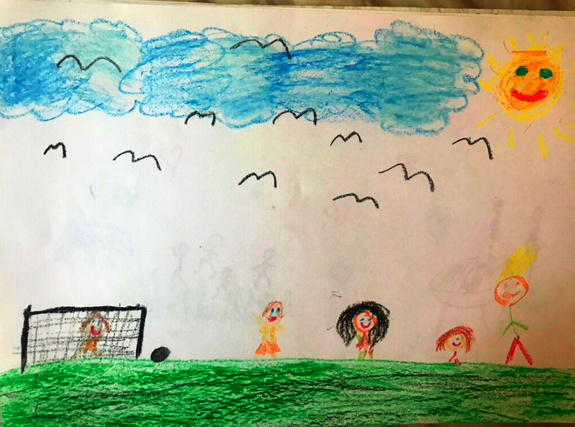 Drawing from a participating child