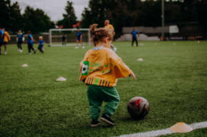 Little girl chasing the ball (Poland, 23.08.2025)