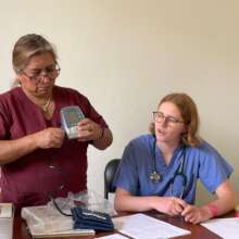 Local staff and medical electives working together