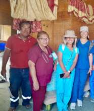 Staff and patients during a home visit