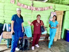 Happy medical post staff in Sichez!