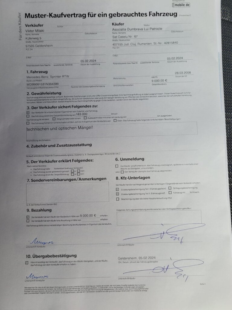 Contract for ambulance