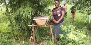 A happy woman during our recent monitoring visit