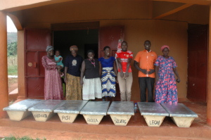 A group of families that received the first batch