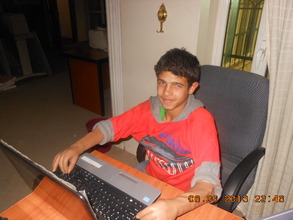 June 2013 - Mohammad typing with prostheses