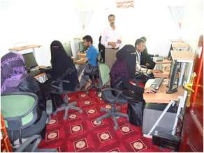 Landmine survivors in a computer training course