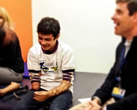 Young Mohammad is fitted with new prostheses